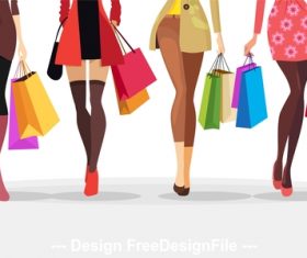 Cartoon female legs vector