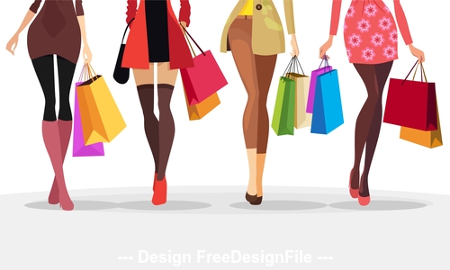 Cartoon female legs vector free download