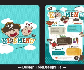 Cartoon kids menu vector