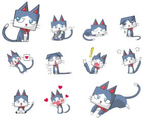 Cat japanese manga vector