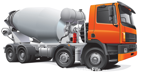 Cement mixer truck vector