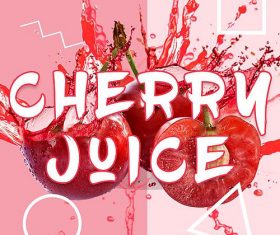 Cherrn juice psd flyer template