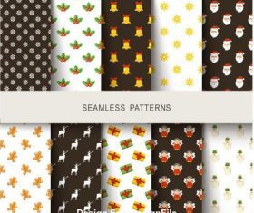 Christmas elements seamless pattern vector