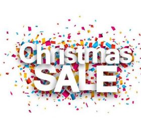 Christmas sale font and confetti vector