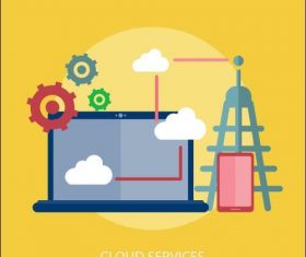 Cloud services elements vector