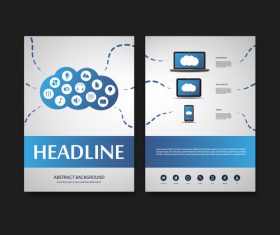Cloud website flyer design template vector