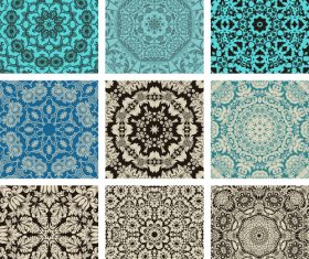 Collection of different flower patterns vector