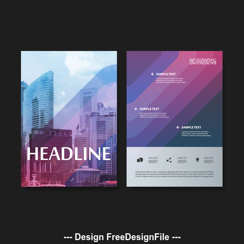 Color brochure design template vector