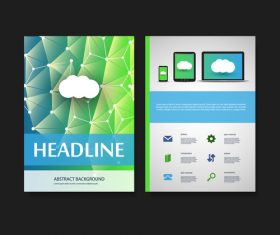 Color website flyer design template vector