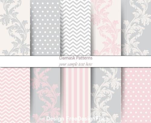 Colored damask patterns vector