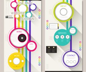 Colorful geometric background website design template vector