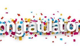 Congratulations font and confetti vector