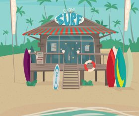 Convenience store on the beach vector