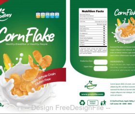 Corn flake package template vector