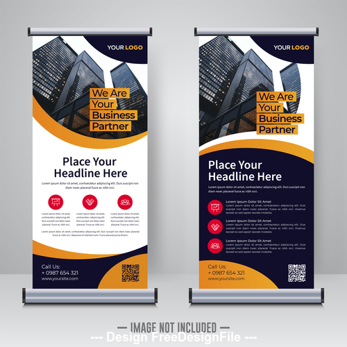Corporate roll and banner design template vector