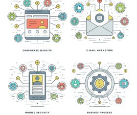 Corporate website information template vector
