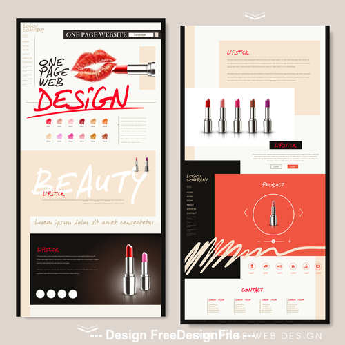 Cosmetics web design vector