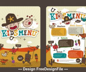 Cover kids menu vector