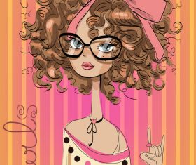 Curlsss girl vector
