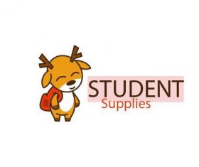 Cute deer mascot character logo vector