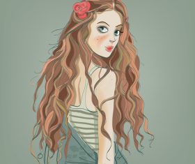 Cute girl vector