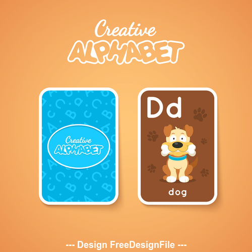 D letter word and picture vector