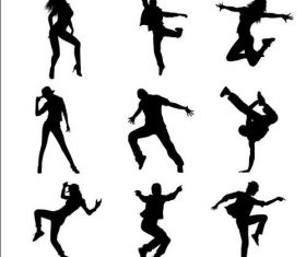 Dancing silhouette vector