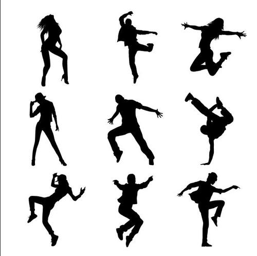 Dancing silhouette vector
