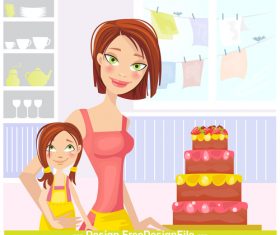 Daughters birthday cartoon vector
