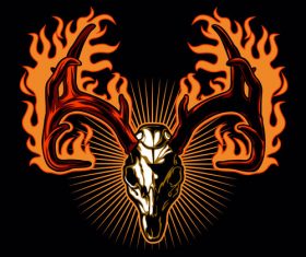 Deer skkull logo vector