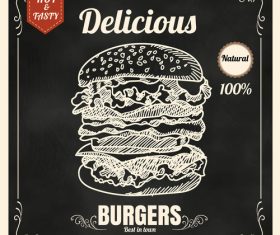 Delicious burger icon vector