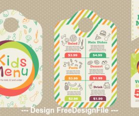 Design cover kids menu vector
