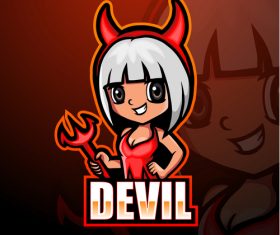 Devil gaming mascot design vector