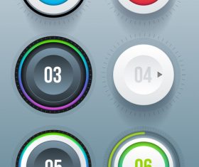 Different color button design vector