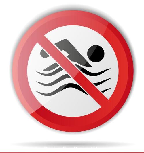 Do not swim prohibition sign vector