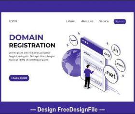 Domain registration page vector