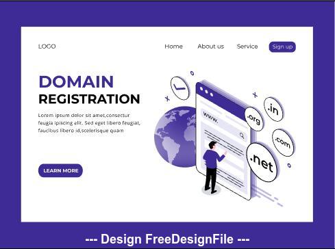 Domain registration page vector