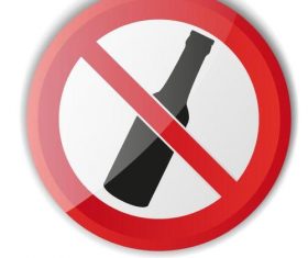 Drinking prohibition sign vector
