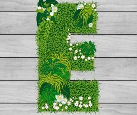 E floral letters vector