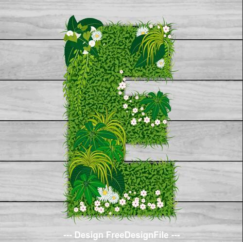 E floral letters vector