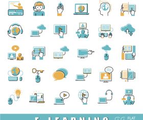 E-learning icon vector