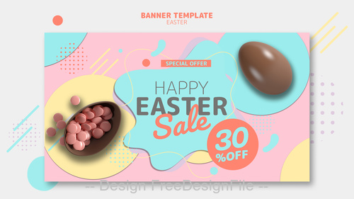 Easter banner template design psd