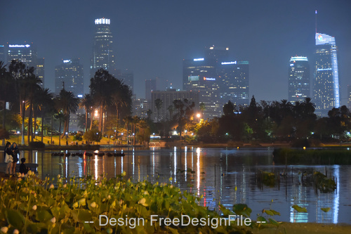 Echo park lake los angeles ca stock photo