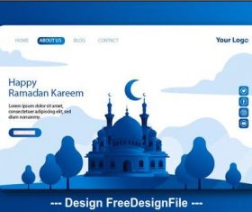 Elegant Ramadan kareem landing page vector