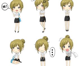 Emotional girl vector