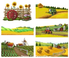 Farm elements collection vector