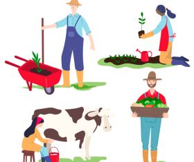 Farmer cartoon illustration vector