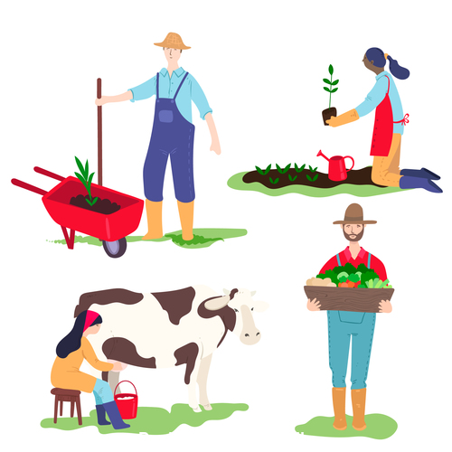 Farmer cartoon illustration vector
