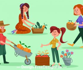 Farming cartoon illustration vector