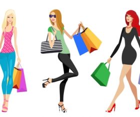 Fashion beautiful woman cartoon vector